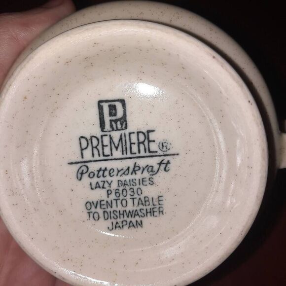 Vintage Premiere Potterkraft 1970's Stoneware Footed Mug Made In Japan - Picture 3 of 3